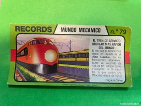 Colecionismo Cromos antigos: Cromo BIMBO. Records. Mundo Mecánico. Nº 79 Tren de servicio regular más rápido del mundo.tdkc1
